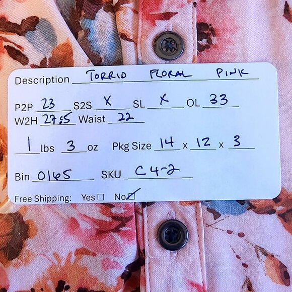 Torrid Sleeveless‎ Smocked Challis Midi Dress Size 4 Pink Floral Empire Waist - Picture 9 of 10